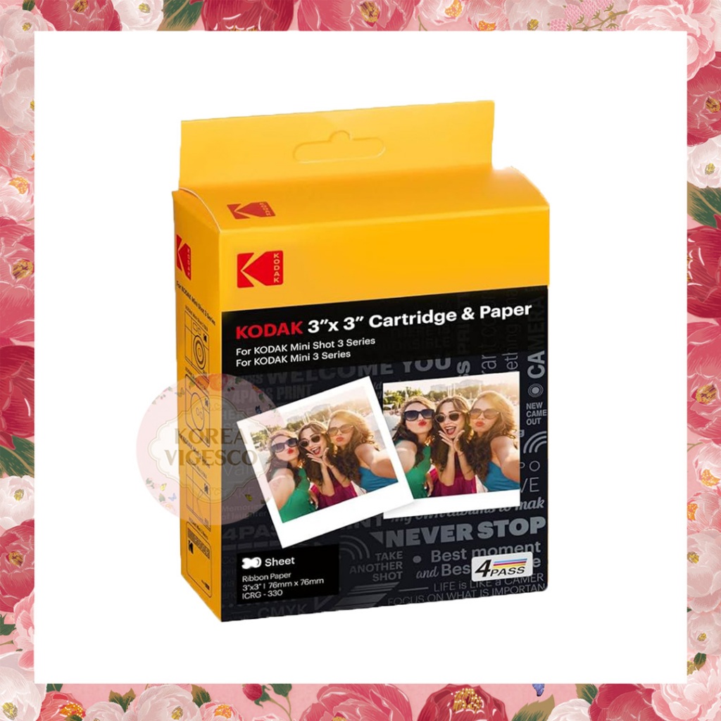 Kodak ตลับฟิล์ม 4PASS (3x3 นิ้ว) สําหรับ KODAK Mini 3 Retro และ Mini Shot 3 Retro
