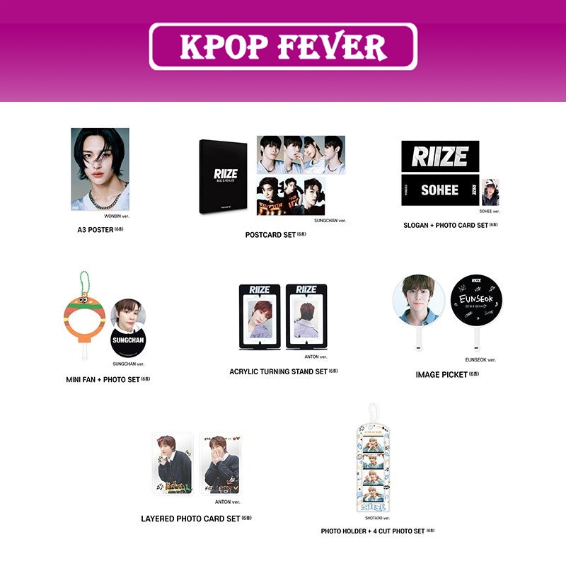 RIIZE - [ RIIZE UP ] MD (SLOGAN, POSTCARD, PHOTO, STAND, NECKLACE, PHOTOCARD)