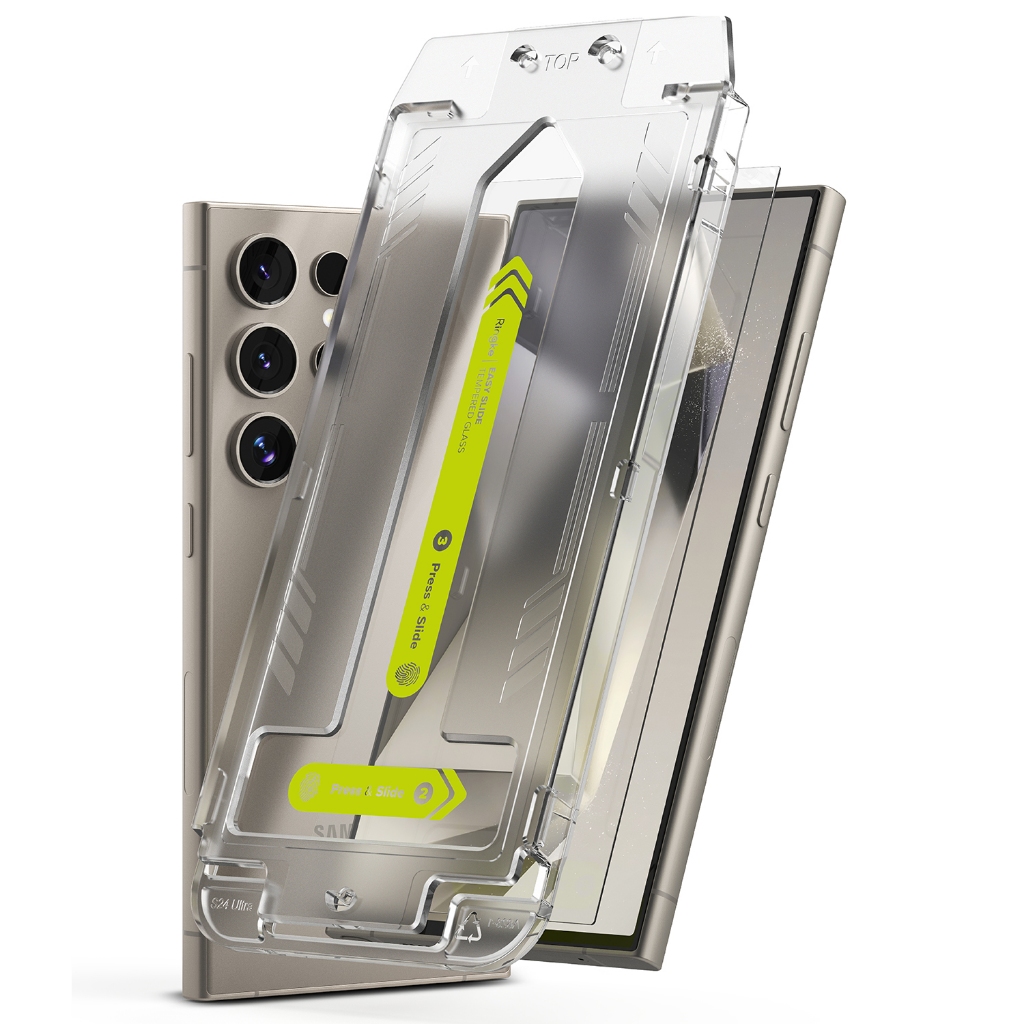 Ringke Easy Slide Glass สำหรับ Galaxy S24 Ultra ฟิล์มกันรอยหน้าจอกระจกนิรภัย