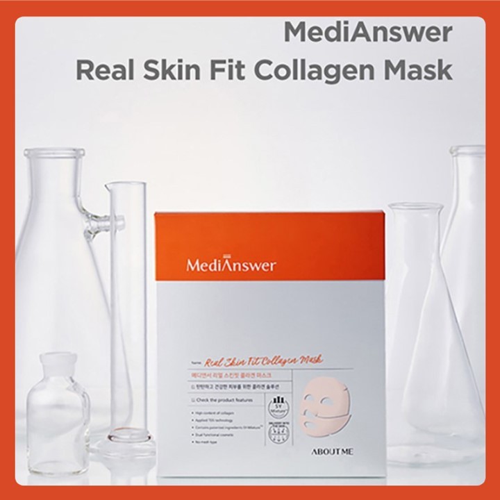 MediAnswer Real Skin Fit Collagen Mask, Korean Collagen Mask Pack, S868