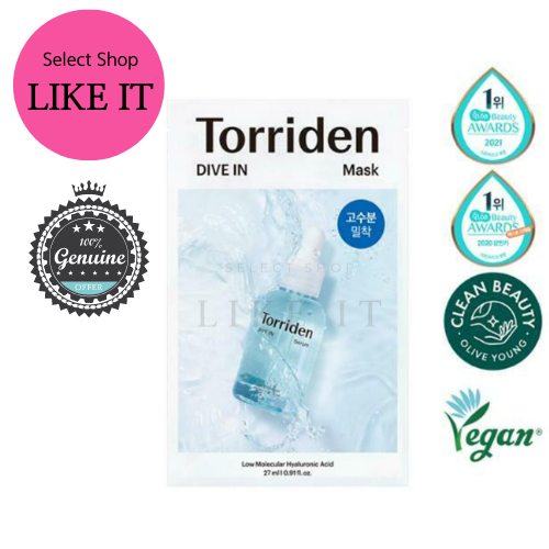 Torriden Dive In Low Molecular Hyaluronic Acid Mask Sheet | Shipping from Korea | Korea Beauty