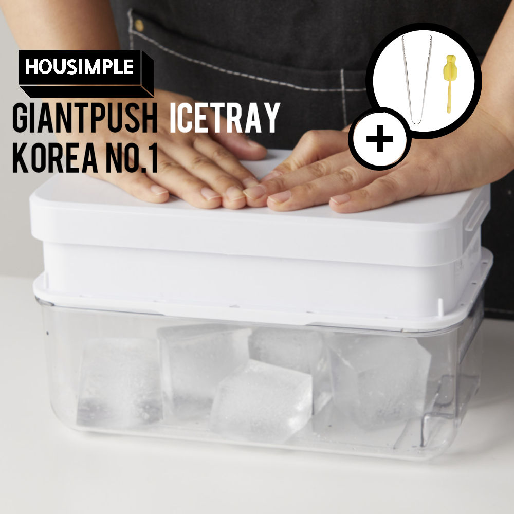HUOSIMPLE GIANTPUSH ถาดน้ําแข็ง Big Square 5 ซม. ICE Cube Maker ซิลิโคนพร้อมฝาปิดตู้เย็นคอนเทนเนอร์