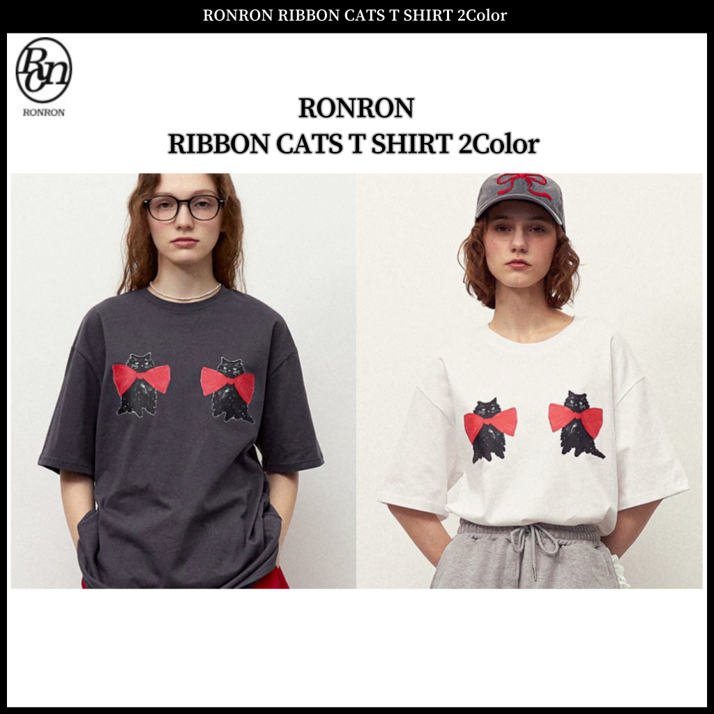 ronron เสื้อยืด ลายแมว สีรอนรอน 2 สี