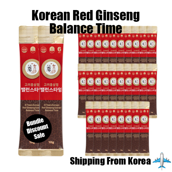เกาหลี 6 ปีโสมแดงเกาหลีสารสกัดเวลาสมดุล 10 กรัม 20 แท่ง / 40 แท่ง / 60 แท่ง Bulk Bundle Deal เกาหลี 100%