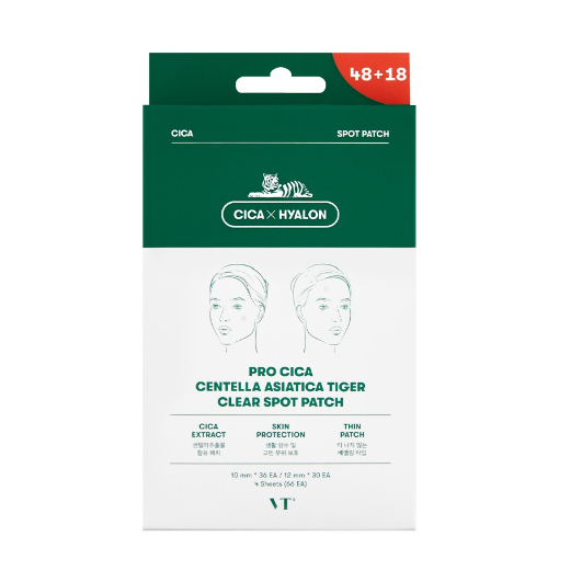 Vt Cosmetics Pro Cica Centella Asiatica Tiger Clear Spot Patch (66 แผ่น)