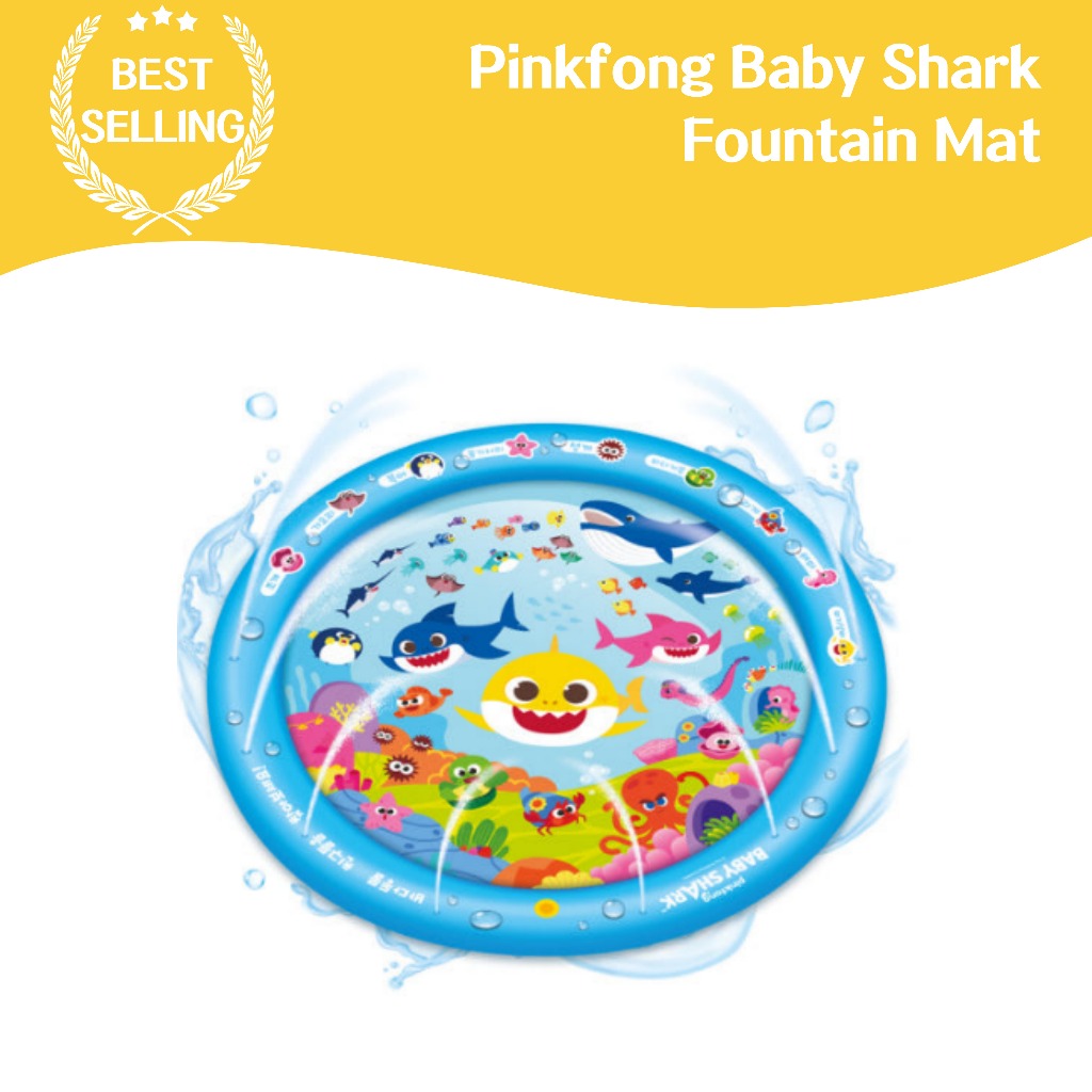 เสื่อน้ําพุฉลามเด็ก พิ้งฟง ของเล่นเด็กวัสดุปลอดภัยเล่นน้ํากระตุ้นห้าความรู้สึกสิ่งจําเป็นในฤดูร้อนรูปแบบสนุกการโต้ตอบครอบค