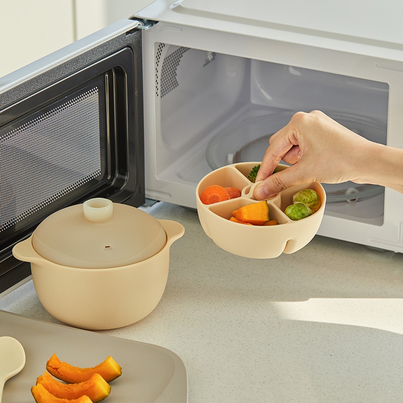 [Malang Honey] JAMMUK หม้อนึ่งอาหารเด็กซิลิโคน พร้อมฝาปิด – เข้าไมโครเวฟ/หม้อนึ่งได้ | ถาด/ฉากกั้นแยกช่อง | ใช้ง่าย ปลอดภัย ผลิตจากซิลิโคนเกรดอาหาร - รูปที่ 7