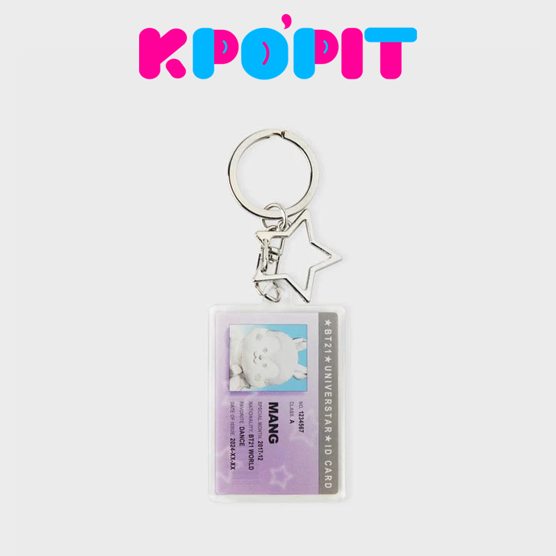 BT21 MANG ID CARD ACRYLIC KEYRING SILVER EDITION