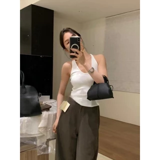 Vogue🌟พร้อมส่ง🌟 เสื้อกล้าม มีฟองน้ำ ผ้าร่องเล็ก สีพื้นยืดกำลังดี (FY298)
