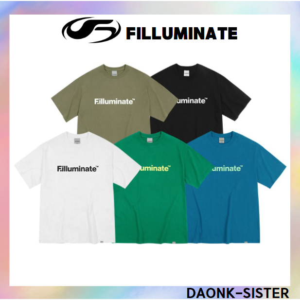[ Filluminate ] เสื้อยืด ลายโลโก้ Overfit Solid (unisex) -5color korea ของแท้ 100%