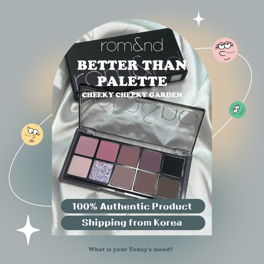 [rom&nd] Better Than Palette "Cheeky Cheeky Garden" | Romand romnd อายแชโดว์ เนื้อแมตต์ กลิตเตอร์
