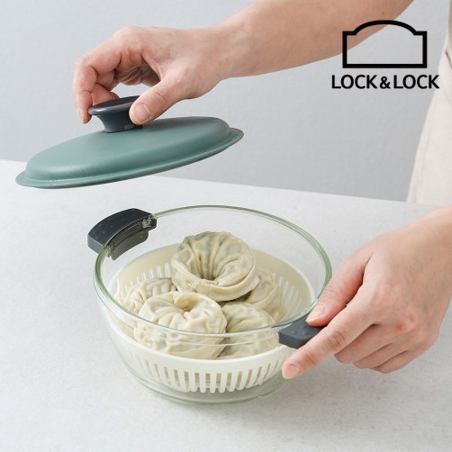 LocknLock หม้อตุ๋นแก้วไมโครเวฟสำหรับนึ่งราเมน 1 ลิตร 1.5 ลิตร 2 ลิตร เข้าเตาอบได้ ปราศจาก BPA-free