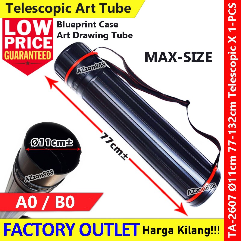 ใหม่Telescopic Drawing Tube Blueprint Case Art Drawing Storage Tube A0 A1 B2 B1