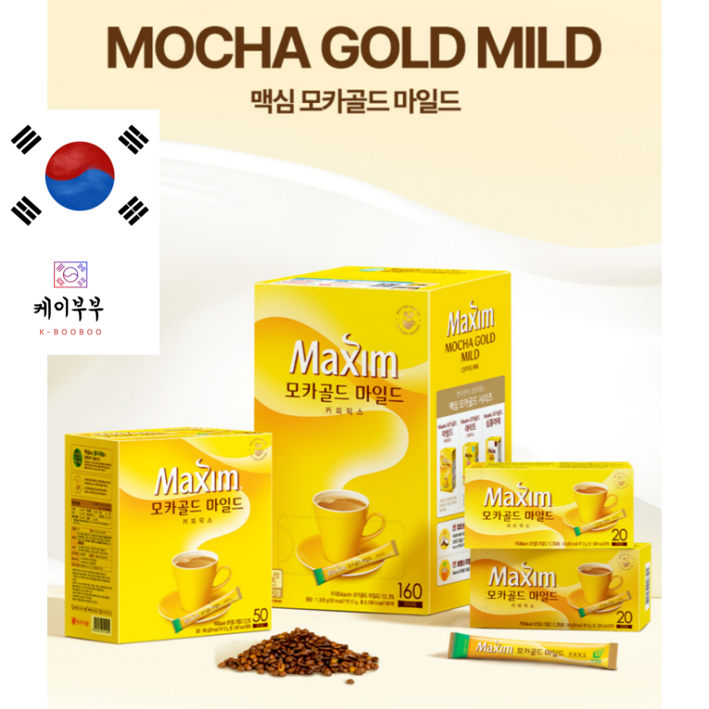 Maxim Mocha Gold Mild Coffee Mix 50/100T S กาแฟทองช็อกโกแลตขนมเค้กผงมัทฉะหน้ากากโปรตีนผงชาน้ําน้ําผึ