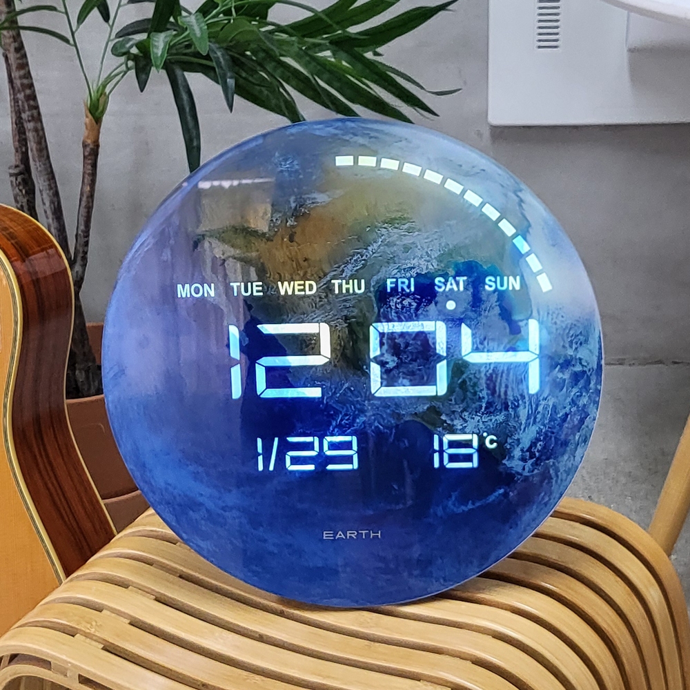 Earth LED Digital Wall Clock นาฬิกาตั้งโต๊ะคอมโบ