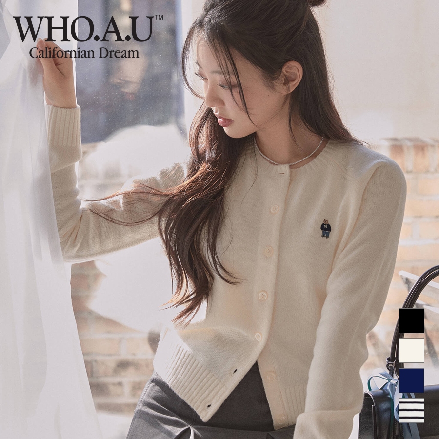 [WHO.A.U] เสื้อคาร์ดิแกน คอกลม | Whcke1121f