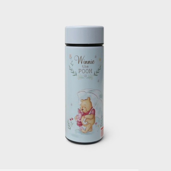 Daiso KOREA Disney Winnie the Pooh แก้วน้ําสเตนเลส 380 มล. _สีฟ้า
