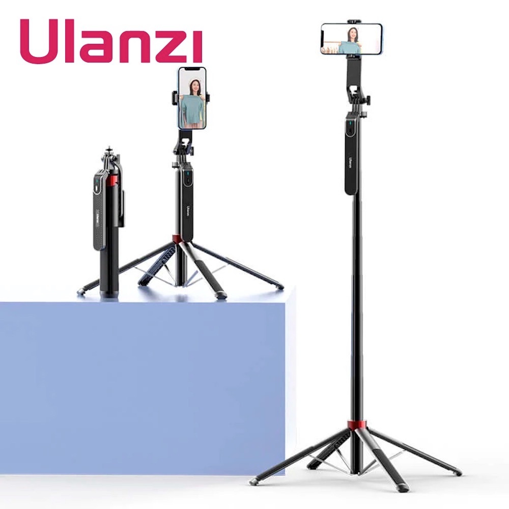 Ulanzi MA09 180 ซม.ขาตั้งกล้องSelfie Stickบลูทูธรีโมทคอนโทรลถ่ายทอดสดวิดีโอสําหรับสมาร์ทโฟนมือถือกล้
