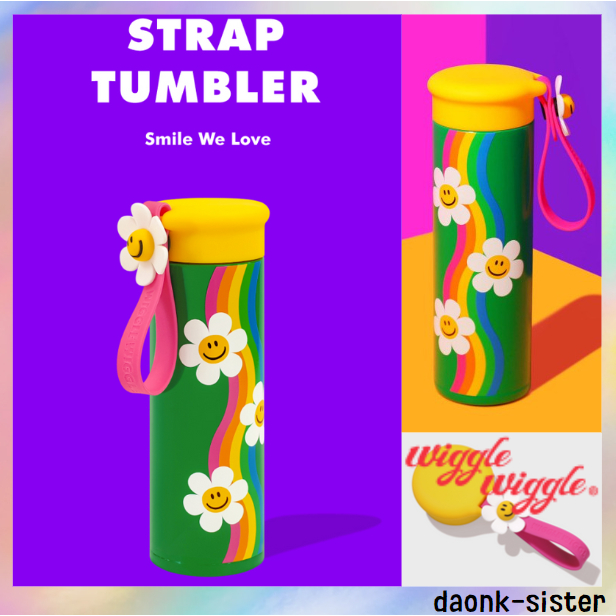 [ Wiggle WIGGLE ] Strap Tumbler - Smile We Love ( PWIKR450331) เกาหลีแท ้ 100 %