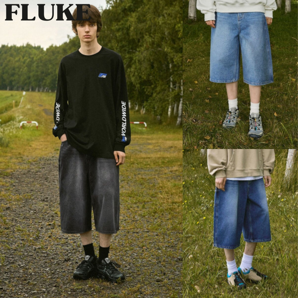 [Fluke] Fluke 8 ส่วน Carpenter Bermuda Denim Pants FSP117 / 3 สี / สินค้า KR แท้ 100% / จัดส่งรวดเร็