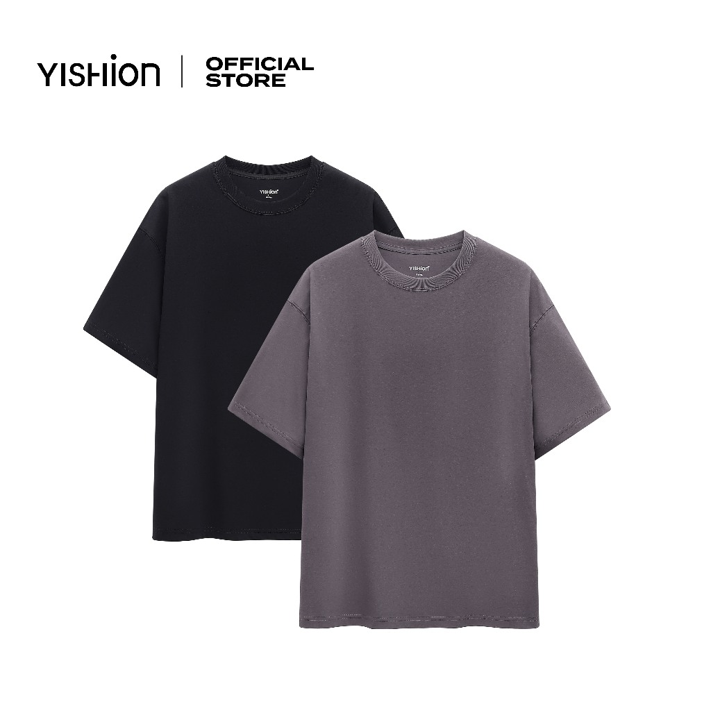 YISHION Noir & Shadow: The Essential Crew For Men 1018