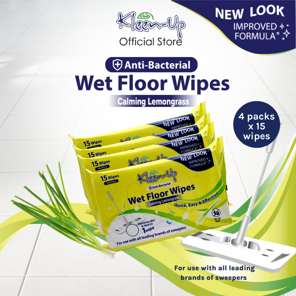 KLEEN-UP WET FLOOR WIPES 15S - LEMONGRASS_KU3960VN (4 ซอง)