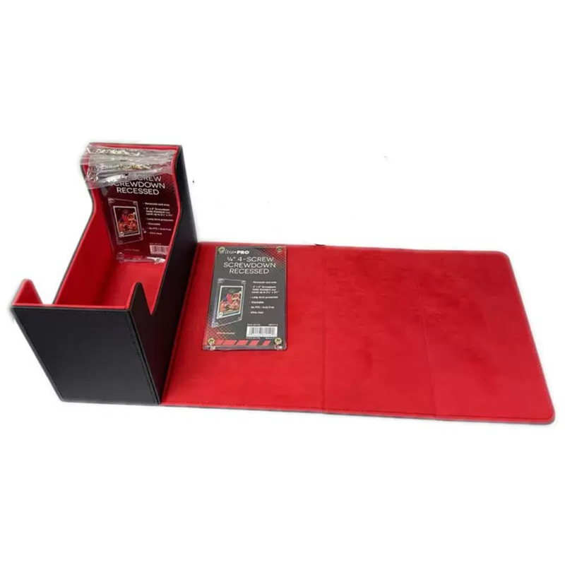 Premium TCG Storage Case สําหรับแผ่น PSA และ BGS สีดําแดง