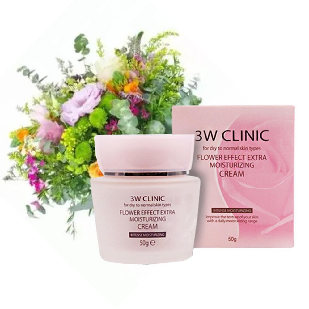 3w CLINIC Flower Effect ครีมให้ความชุ่มชื้น อัลตร้ามอยส์เจอร์ 50 กรัม 2P