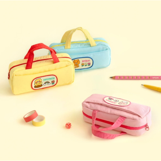 [Kakao Friends] Kakao Little Friends SAY CHEESE Handle Pencil Case / Pouch / Choonsik, Ryan, Apeach