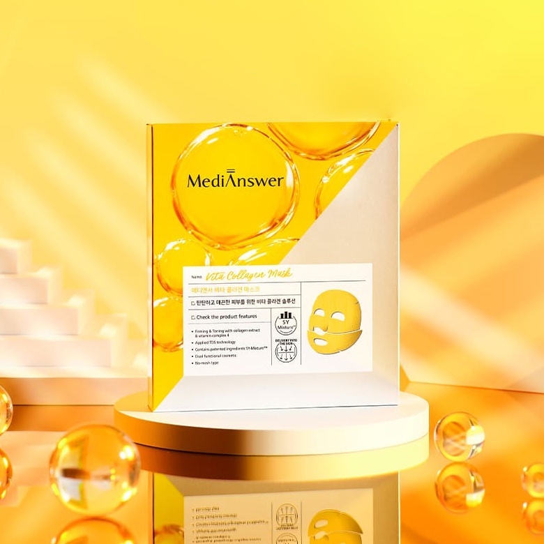 Medianswer Vita Collagen Mask 4p ( ไม ่ มีกล ่ อง ) - Skincare Beauty Moisturizing Anti Aging