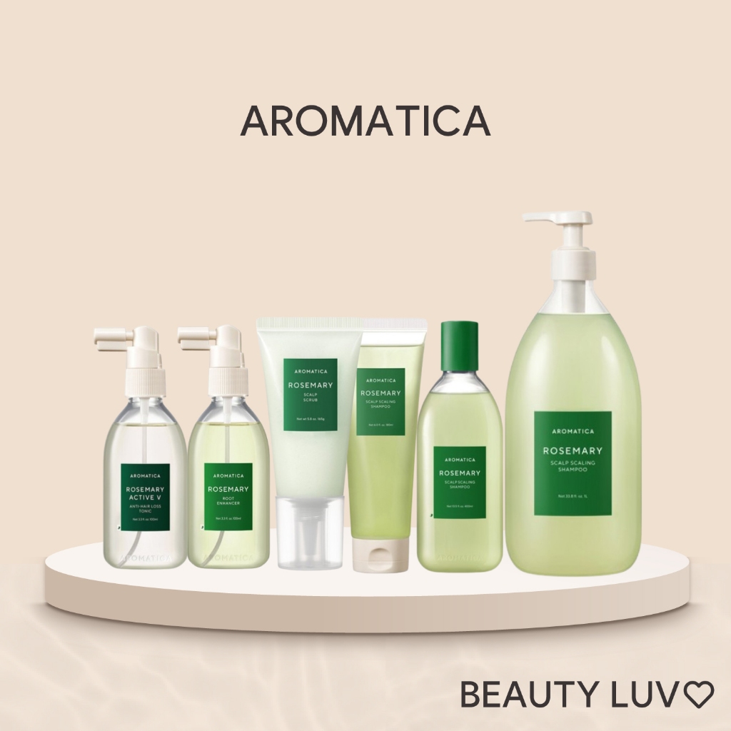 [AROMATICA] Rosemary Scalp Scaling Vegan Shampoo, Treatment, Scalp Scrub, Anti Hair Loss Tonic, Root Enhancer