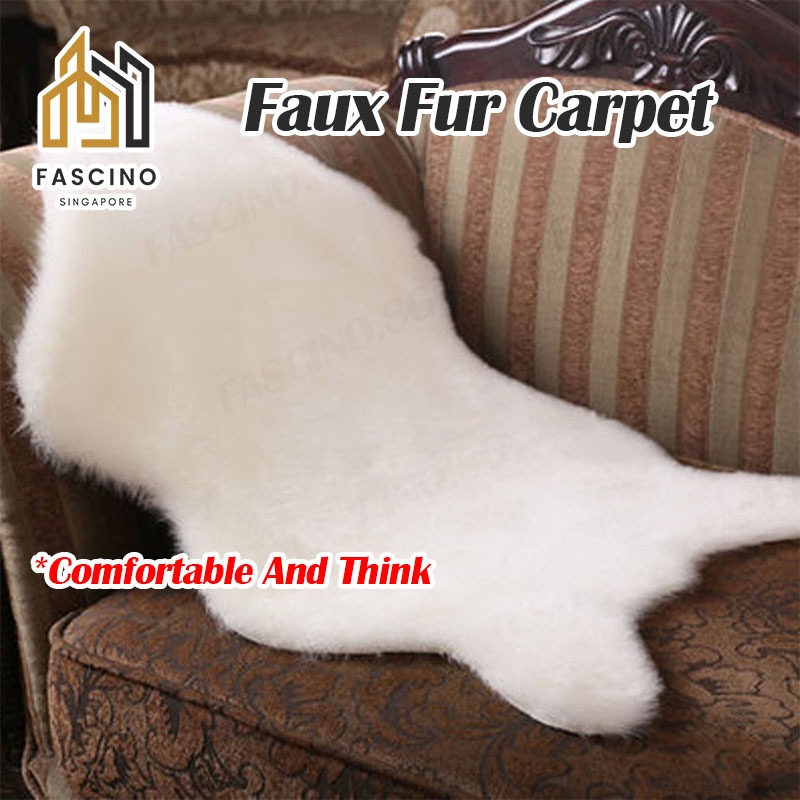 SGFluffy Faux Fur Rug พรมสําหรับโซฟาห้องนอนห้องนั่งเล่น Bay Window Area พรม