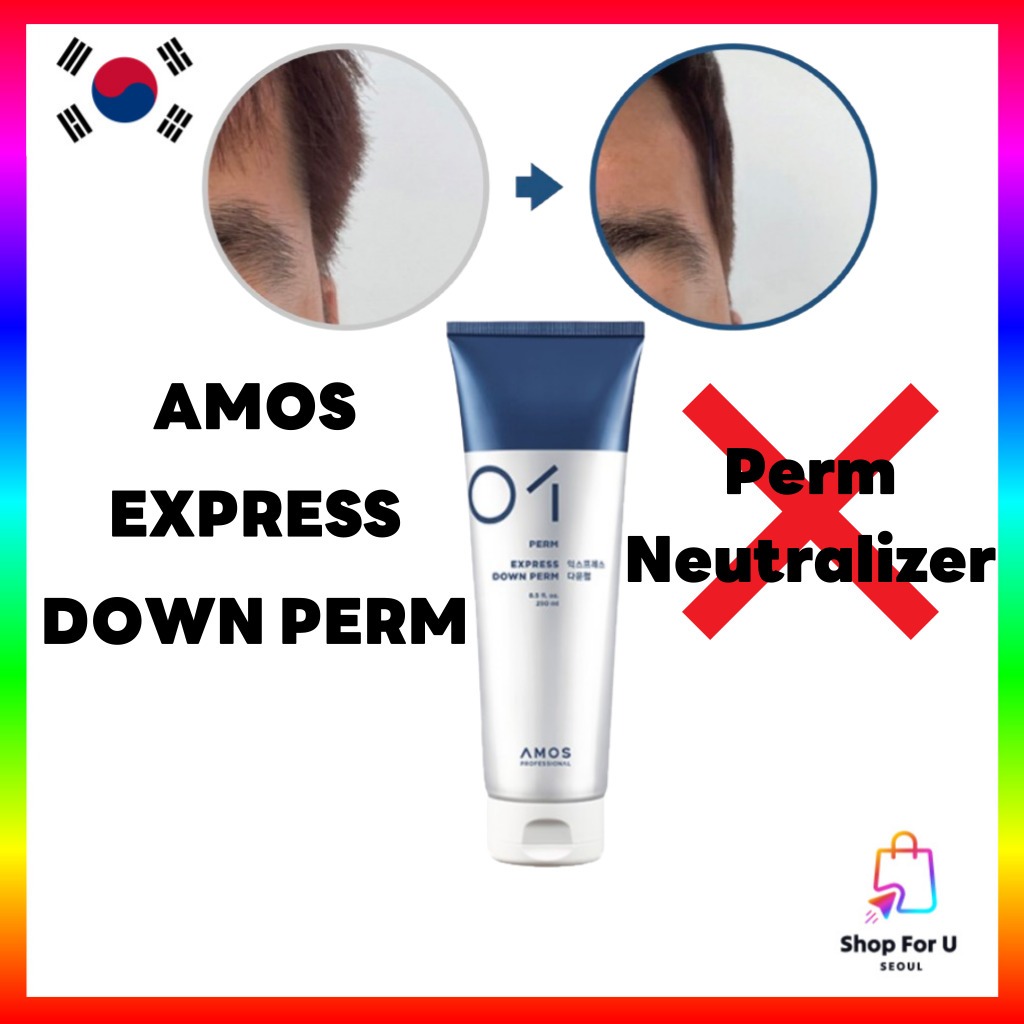 [AMOS] Express Down Perm 250ml สําหรับผู้ชาย Premium Fast Down Perm Settle Messy Side Hair Dropset M