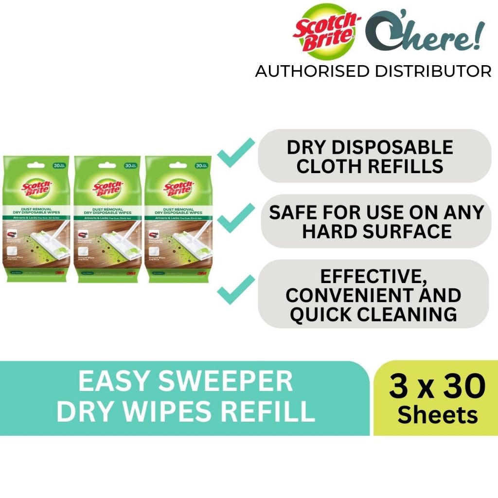 3M Scotch Brite Easy Sweeper Dry Wiper Value Pack 3x30 แผ่น
