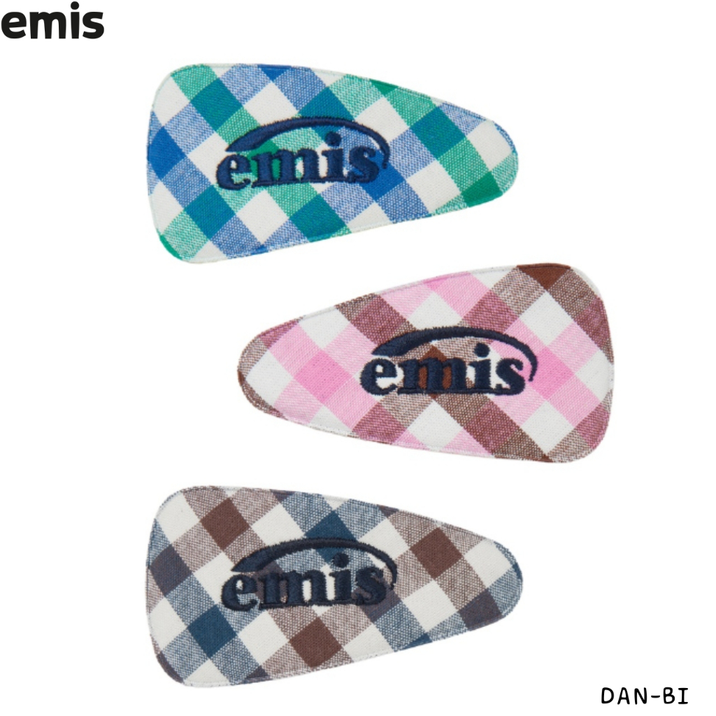 [emis] Block CHECK WIDE HAIRPIN_3color / สินค้า KR แท้ 100% / ตัดและทุกวัน