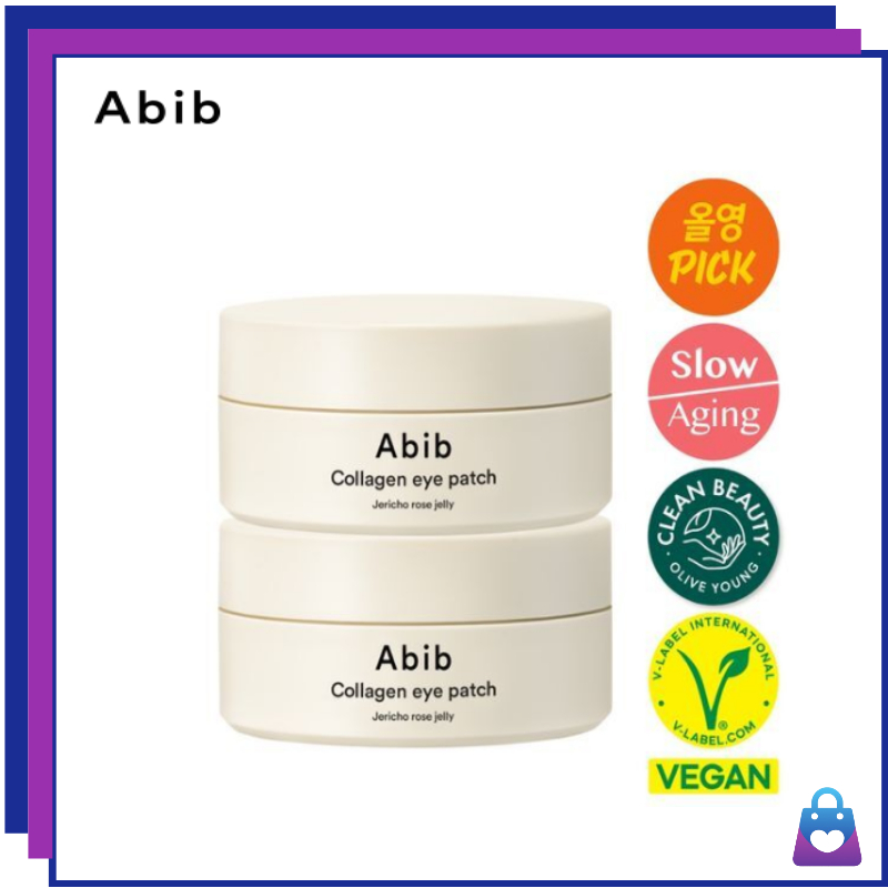 [Aib] Collagen Eye Patch Jericho Rose Jelly 60ea/ มังสวิรัติคอลลาเจน, โปร่งใส Hydrogel Eye Mask ริ้ว