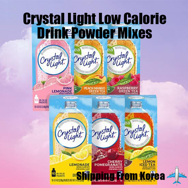 [Crystal Light] Detox ผงเครื่องดื่มแคลอรี่ต่ําผสม AdePink Lemonade / ชาเย็นมะนาว / ทับทิมเชอร์รี่ / น้ํามะนาว / ชาเขียวพีช / ชาเขียวราสเบอร์รี่