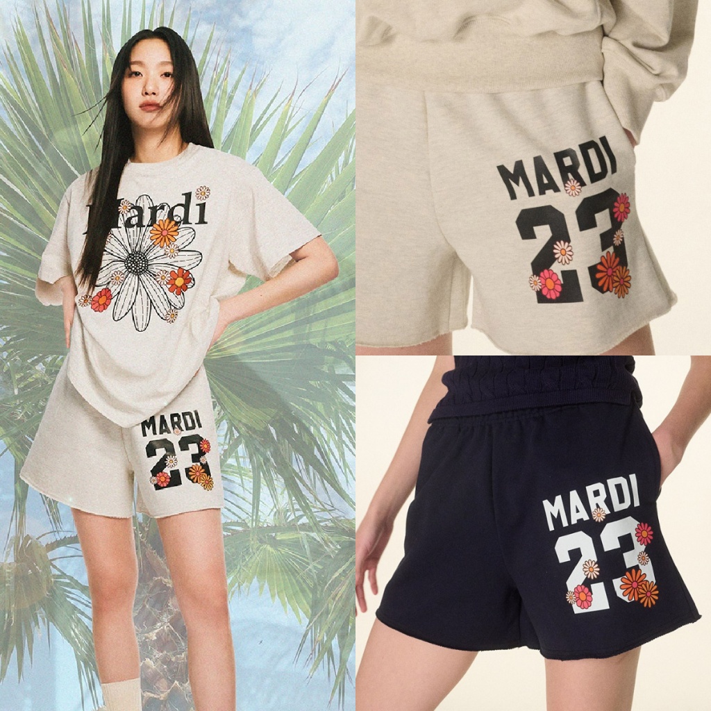 [MARDI MERCREDI] Korea Fashion 23SS Sweat Shorts Numero 23 _ 2 Colors;  กางเกงขาสั้นแฟชั่น 23SS 23 _ 2 สี สไตล์เกาหลี