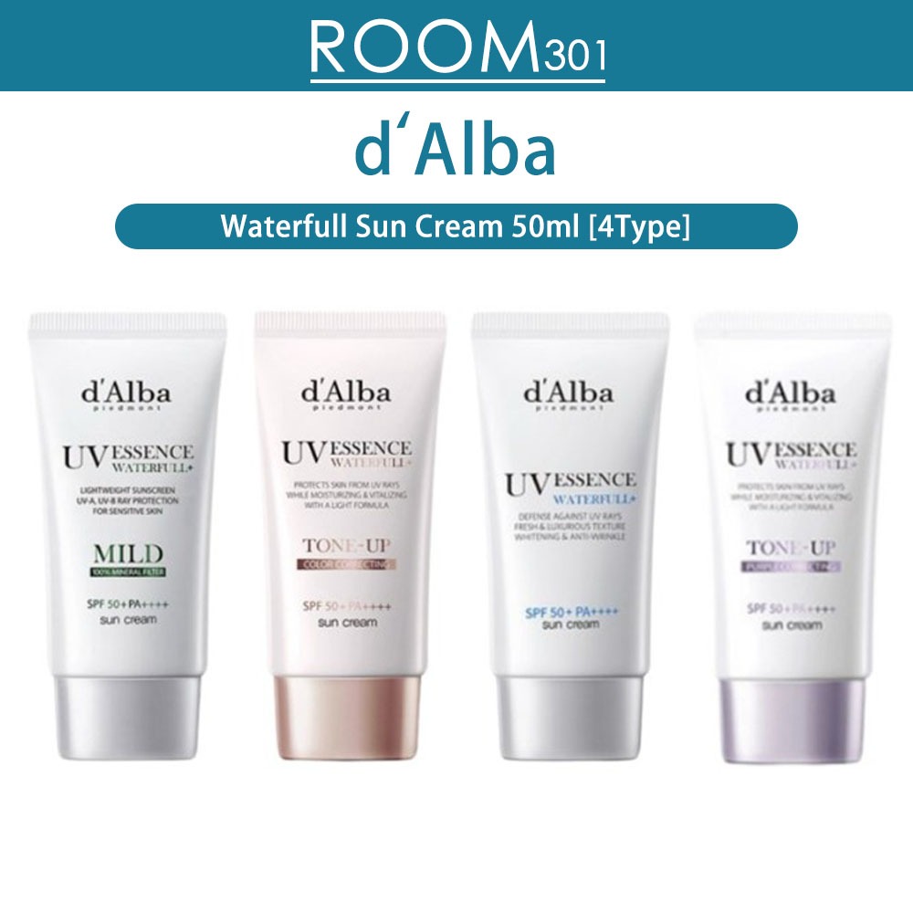 [d'Alba ] Waterfull Sun Screen 50ml ( 4TYPETRACK Essence Sun Cream / Mild Sun Cream / Tone-Up Sun Cr