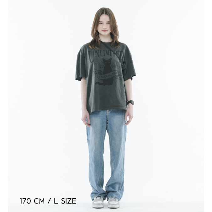 [ Bajoo BIJOO ] แท้ 100% เสื้อยืด ลายแมว 2 สี สไตล์เกาหลี - รูปที่ 3