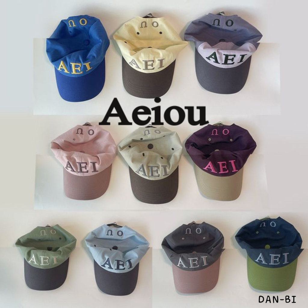 [Aeiou] หมวกตัวอักษรโลโก้ Aeiou 10 สี / สินค้า KR แท้ 100% / แนะนําดีไซน์อารมณ์! / จัดส่งเร็วจาก KR!