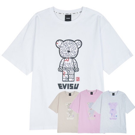 [Korea Kevst] Patterns Tiger Brick Loose Fit Short Sleeve