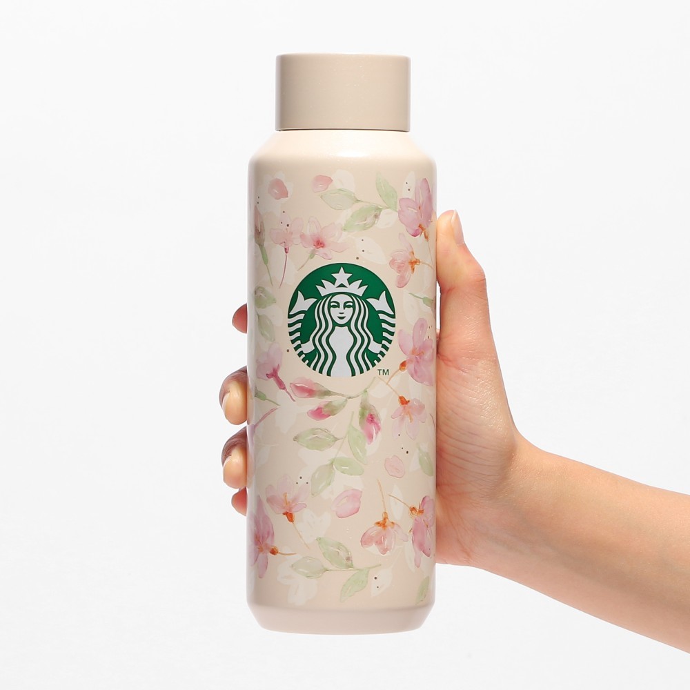 Starbucks Japan SAKURA2024 ขวดน้ําสเตนเลสธรรมชาติ 473 มล.
