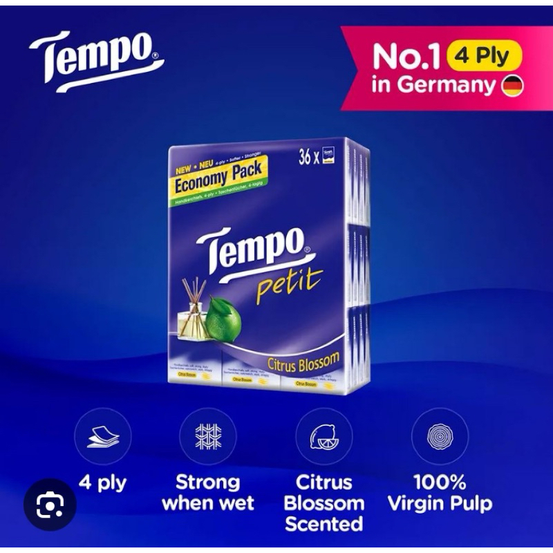 Tempo Petit Pocket Tissue - กลิ่นซิตรัส บลอสซั่ม