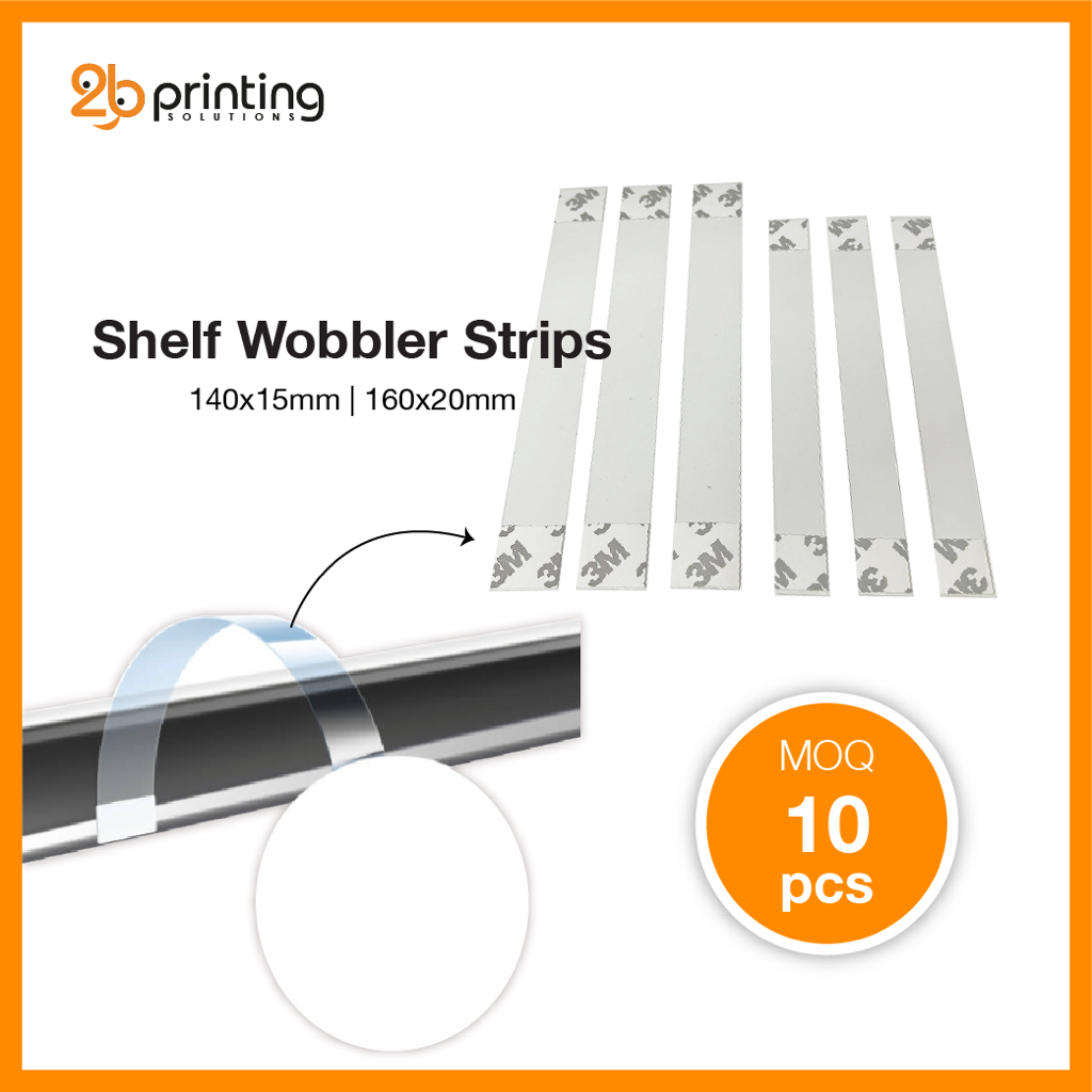 2BAdhesive Shelf Wobbler Strips Product POS Display ขายปลีก x 10 ชิ้น