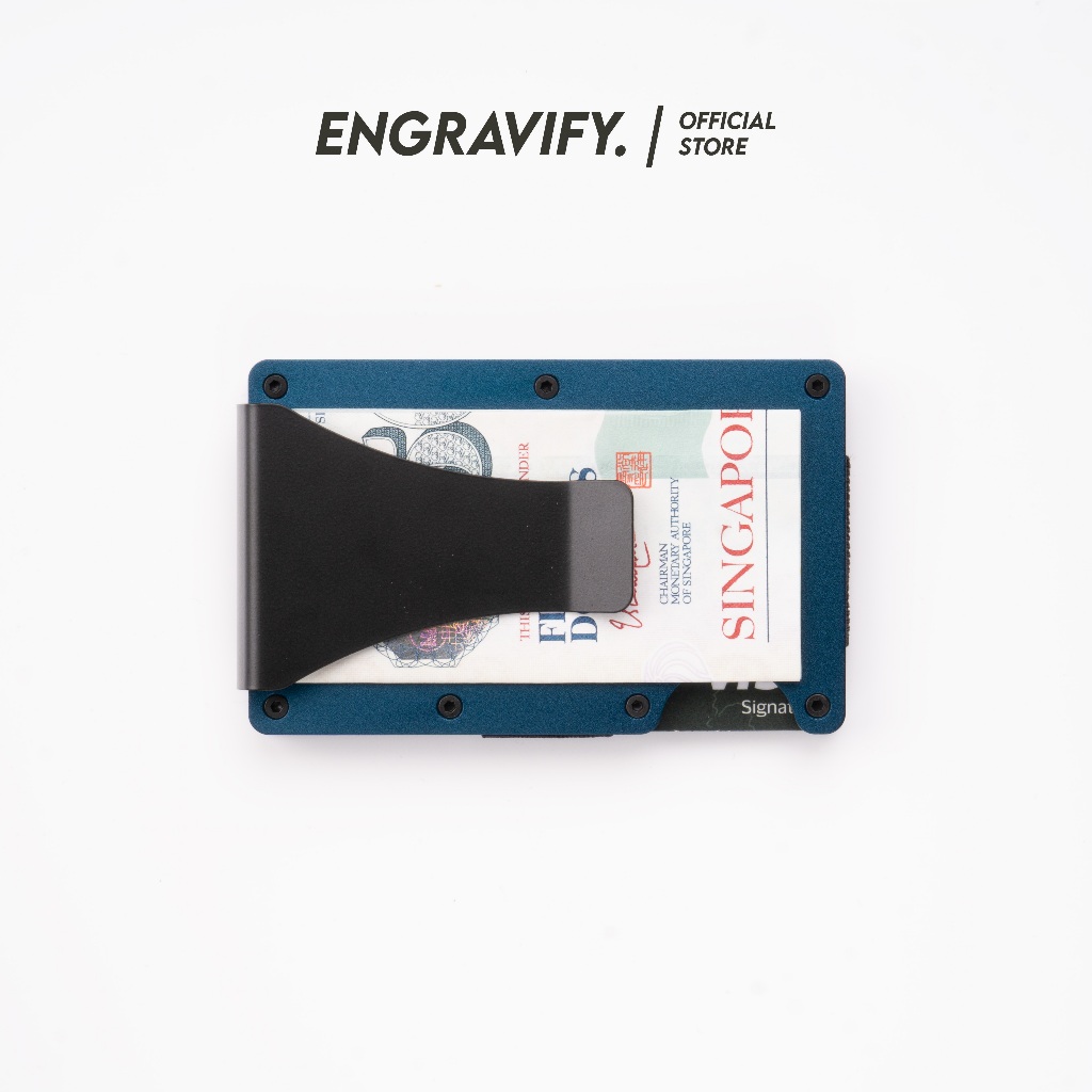 ENGRAVIFY Custom Name Minimalist Slim Men Wallet - RFID Wallet Name Card Holder Wallet - Wallet Men Ridge