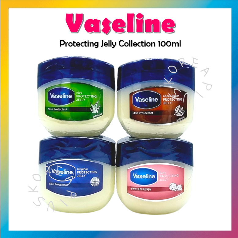 [ Vaseline ] Protecting Jelly 100g ( เนยโกโก ้ เด ็ กดั ้ งเดิมว ่ านหางจระเข ้ ) ความชุ ่ มชื ้ นของผิว