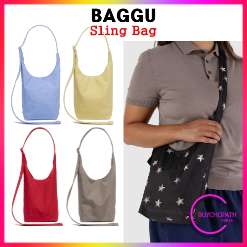 Baggu Nylon Sling Bag (เล็ก, ใหญ่) / เป็นมิตรกับสิ่งแวดล้อมแบบใช้ซ้ําได้