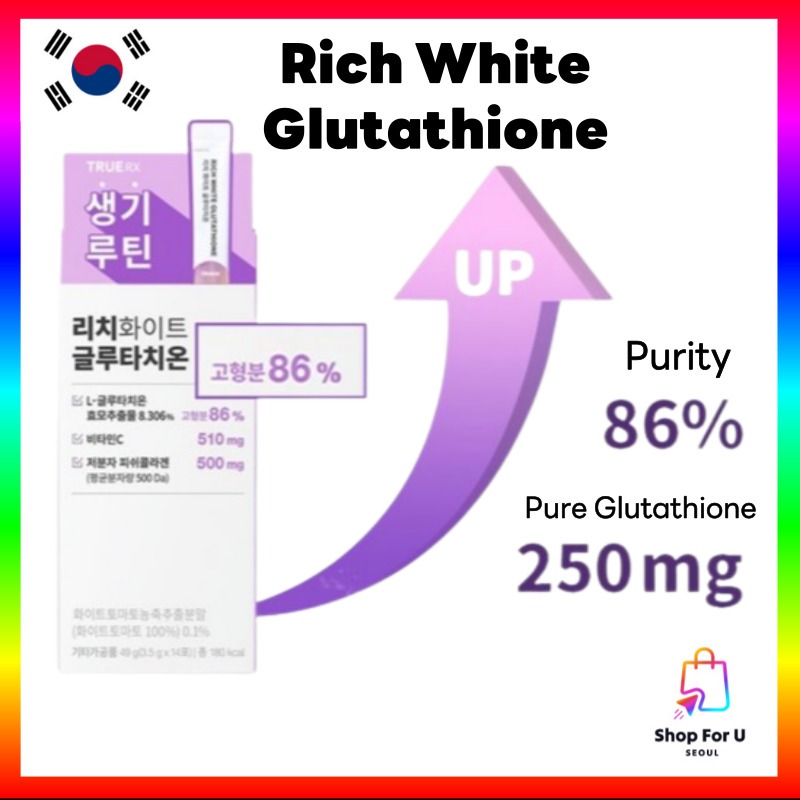 [TRUE Rx] Rich White Glutathione 3.5g X 10P Vitamin C Skin Glow Crystal White Tomato Inner Beauty