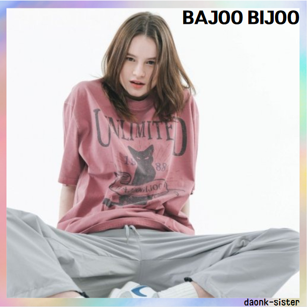 [ Bajoo BIJOO ] แท้ 100% เสื้อยืด ลายแมว 2 สี สไตล์เกาหลี